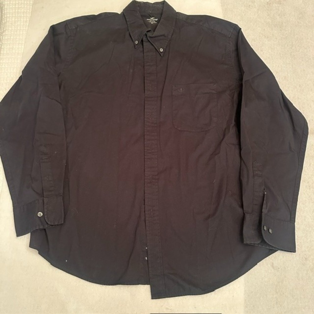 Dockers Black Button Down Shirt Long Sleeve Mens XL Cotton Classic Casual